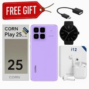 Corn Play 25 Pro 4G, 6.6", 64GB ROM +12GB RAM (4 GB + 8GB EXTENDED), 5000mAh (1YR WRTY) +FREE GIFTS