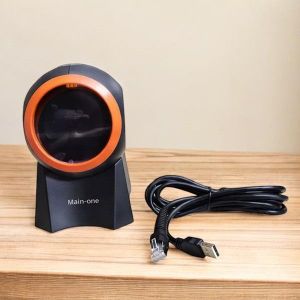 Main-one Auto-Sensing Scanning High Precision 1D & 2D Desktop Table Mount Laser Barcode Scanner Reader