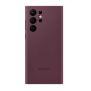 Soft Silicone Back Cover for Samsung Galaxy S22 Ultra - Maroon, anti-fingerprint, anti-scratch, durable silicone case