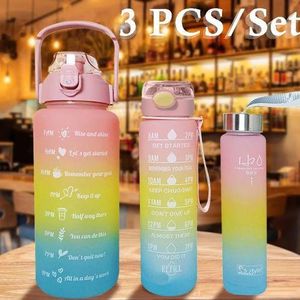 Motivational Water Bottle Set - 3 Pcs