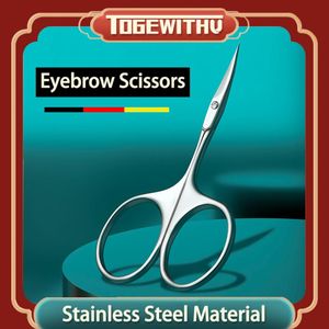 2 Pack Curved Craft Scissors Small Scissors Beauty Eyebrow Scissors  Stainless Steel Trimming Scissors for Eyebrow Eyelash Extensions, Facial  Nose