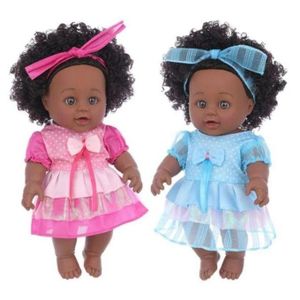 30cm African Black Girl Doll with Natural Hair & Curved Legs