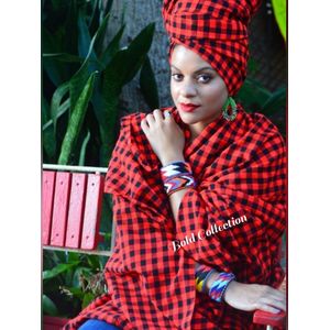 African Masai Maasai Shuka Blanket Shawl Scarf Sarong Kimono 59x79"  From Kenya