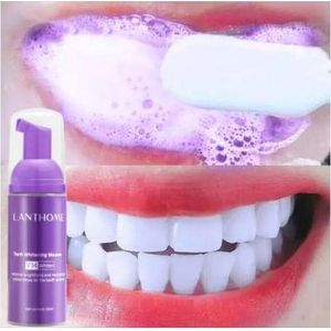 Lanthome New V34 Teeth Whitening Teeth Mousse Deep Cleaning Toothpaste Cigarette Stains Repair Bright Neutralizes Yellow Tones Dental Plaque Fresh Breath Oral Care