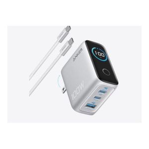 Anker B121BK41 100W 3 ports smart display charger with USB-C cable 