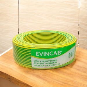 Evin Heavy Duty Yellow Green 2.5mm Single Core Solid Wire with PVC Insulation High Tensile Strength Moisture Resistant Indoor Electrical Wiring Cable