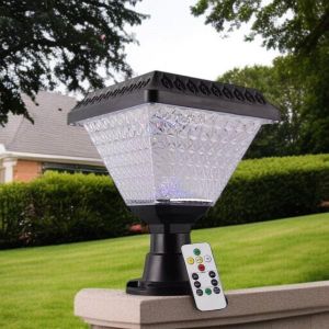 Solar Garden Fence Post Light with Modern Style and Bright LED Lighting
