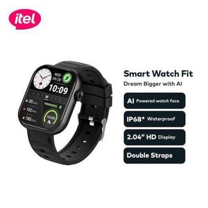 Itel Smartwatch Fit O20, AI Powered, 2.04" HD Display, IP68 Waterproof, BT-Calling, 24H Health Monitoring - Black