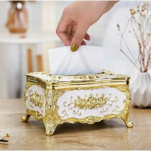 Tissue Box Holder,Luxurious European Style Tissue Box Cover Serviette Holder for Bedroom,Office,Home,Travel,Restaurant