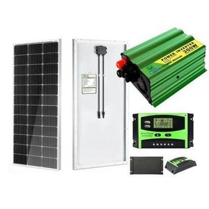 Solarmax  200W Solar Panel 200 W Monocrystalline All Weather Solar Panel + Free 10A Solar Charge Controller + Free 300W Solar Power Inverter DC To AC Solar Inverter