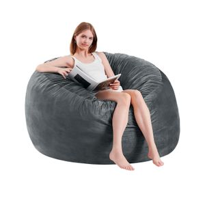 3 Feet Bean Bag Chair - BeanBag Chairs for Adults, Living Room Furniture Sofa with Soft Micro Fiber Cover, Round Fluffy Couch for Bedroom College Dorm