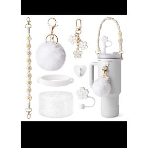 7pcs Stanley Cup Accessories Set Handle Strap Straw Cover Stanley Charms Set for Stanley Cup 40oz 30oz Tumbler