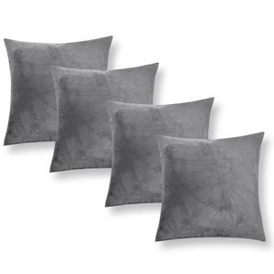  A set of four(4)  soft, luxurious velvet Grey throw pillow covers. 18 by 18 size
