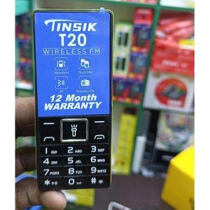 TINSIK  T20 Wireless FM Dual SIM Feature Phone – Compact & Reliable - Black