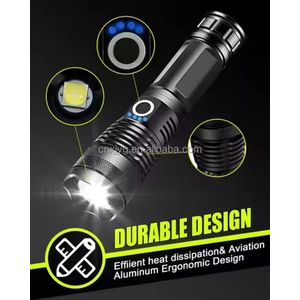 Super bright rechargeable zoom heavy-duty torch   