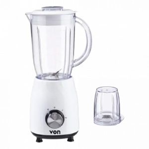 VON  VBP351NLW 2-in-1 Blender and Mill 350W - 1.2L Plastic Jar with Grinder, 2 Speeds & Pulse Function for Smoothies & Spices