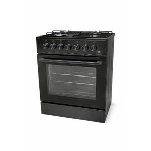 BJS BJS606031 Cooker 60x60 3 Gas + 1 Electric Hot Plate With Turbo Fan Electric Oven, Black