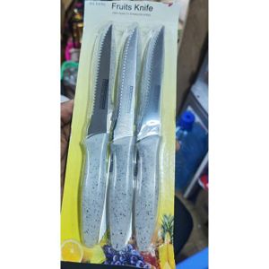 6 pcs marble handle heavy duty stainless steel steak knives / fruit knives.