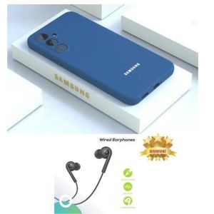 Samsung Galaxy A16 Original Silicone Soft back cover/case// blue plus original earphone 