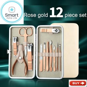 Smartraha life 12PCS Manicure Nail Clippers Kit Pedicure Set Nail Stainless Steel