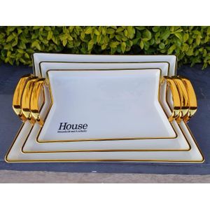 3-in-1 High Quality Golden Design Serving Tray
