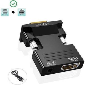 HDMI to VGA Adapter with 3.5 mm Jack Plug HDMI to VGA Adapter HDMI to VGA Adapter for PC, Laptop, VGA Monitor, PS4/3 Xbox, HDTV