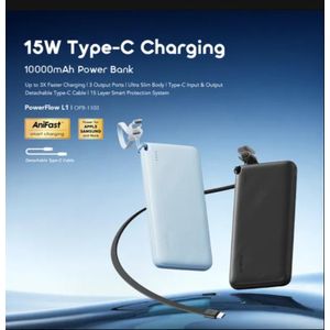 Oraimo  10000mAh Power Bank Efficient Slim PowerFlow L1 15W fast charging power bank