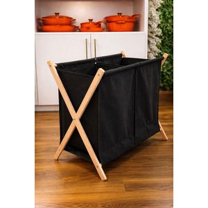 Foldable partitioned laundry basket 