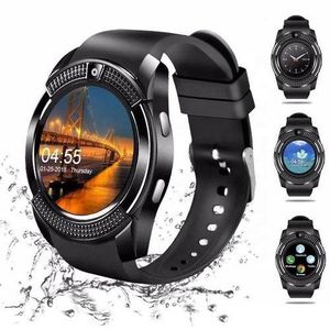 V8 Smartwatch with Touchscreen, SIM Slot, Camera, and Waterproof Features