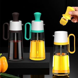 Glass Oil Sprayer Bottle for Cooking Oil Vinegar Soy Sauce Refillable Kitchen Oil Dispenser Pump Spray Bottle Food Grade Glass Seasoning Oil Mister for Air Fryer BBQ Salad Cooking