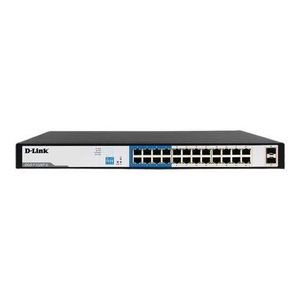 D-Link upto 250 Meter support 24-Port 1000Mbps PoE Switch with 2 SFP Ports (DGS-F1026P)