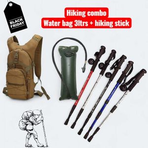 Hiking combo - Camel Hydration bag Brown 3ltrs + 1 walking stick