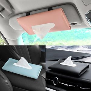 Premium Car Sun Visor Tissue Holder - Luxury PU Leather Car Tissue Box Set - Convenient Auto Interior Hanging Paper Towel Organizer for Easy Access and Driving Safety