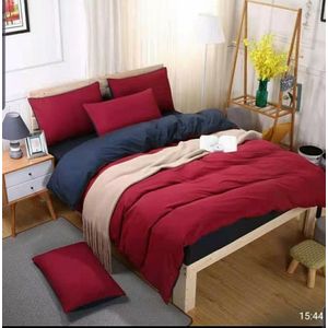 Maroon High Quality Cotton Double Sided Duvet Cover Set 
