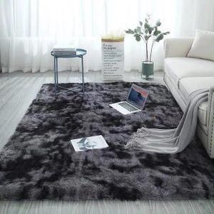 Soft  Grey patched Fluffy Carpets Non-slip Rugs Floor Mat