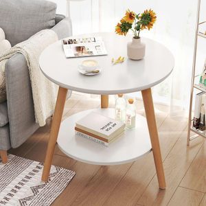 NORDIC STYLE ROUND DOUBLE LAYER COFFEE TABLE