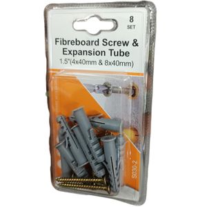 KKYJIA 8 Pieces Fibreboard Screw & Expansion Tube          ,