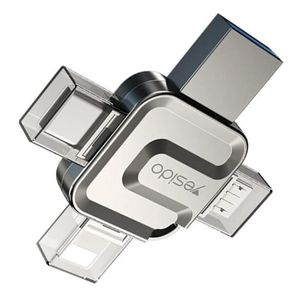 Yesido FL15 16GB 4 In 1 OTG Flash Drive – USB 3.0 Type C Micro USB Lightning High Speed Memory Storage Adapter