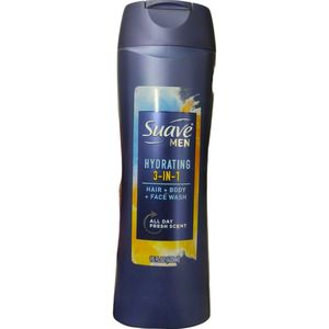 Suave Men Hydrating 3 in 1 Face Hair Body Wash cf 