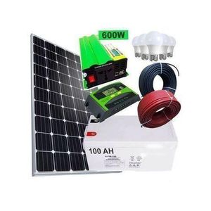 Solarmax Solar Panel Solar System Fullkit 150w Solar Panel + 100AH Battery + 300w Inverter + 10 Amp Controller + 4 Bulbs +10M draping were 