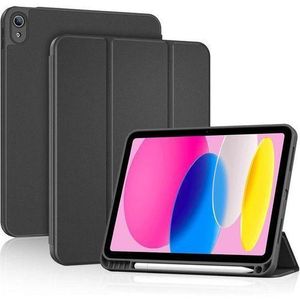 Apple iPad (A16) 11th Generation 11 Inch 2025/ iPad 10th Generation 10.9 Inch 2022 Case with Pencil Holder, Hybrid Cover with Soft TPU Back, Supports Touch ID, Auto Wake/Sleep -Black