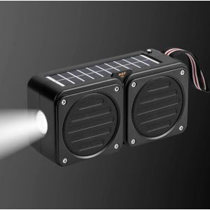 TWS FM Radio And Speaker With Solar Panels Charging With Torch Wireless Bluetooth Speaker Stereo Subwoofer Portable Active Torch Speaker Flashlight Radio/TF/USB