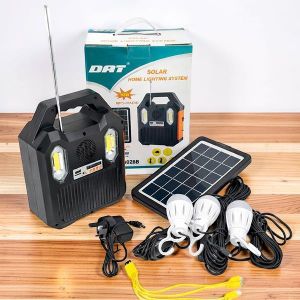 DAT AT-9028B Home Solar Lighting System Kit FM Radio Bluetooth LED Bulb Energy Efficient Lighting