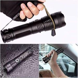 P50 Ultra-Bright Tactical Flashlight 2000 Lumens USB-C Rechargeable Zooming Torch with 18650 Battery (Waterproof, 1.5km Beam, SOS Mode)