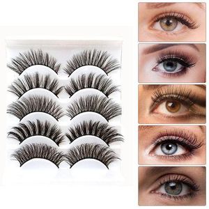 False Eyelashes Set 5 Pairs Styles 3D Mixed