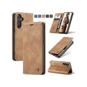 Caseme For Samsung Galaxy A35 5G Suede PU Leather Wallet Case Flip Folio Stand View Shock-proof Book Matte PU Cover With Card/Cash Slots Kickstand Magnetic Closure