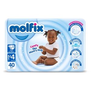 Molfix Baby Diaper (Large) Size 4, 40x4 Twin Pack