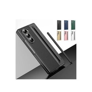 Electroplated Leather case with inbuilt stylus pen and front guard for Samsung Z Fold 7