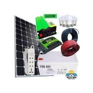 Sunnypex 150 Watts Solar Panel Special All Weather Fullkit + 100AH Battery + 300Watts Solar Inverter + 20 Ah Charge Controller+3 bulbs + dropping cables