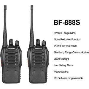 Baofeng BF-888S Handheld Walkie Talkies – 2-Piece Set with Long-Range Communication and Free Earphones